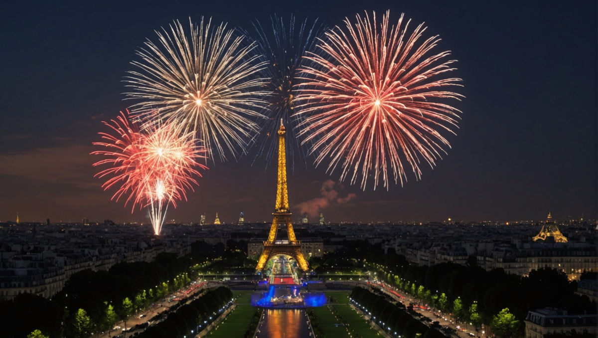 découvrez comment la célébration du 14-juillet à paris s'adapte aux jeux olympiques avec un feu d'artifice sans public et deux jours de festivités.